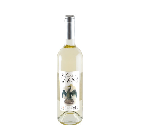 Botella de vino blanco de Can Feliu